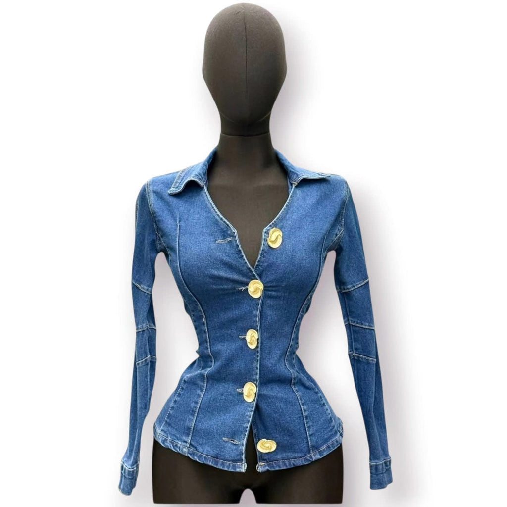 Jeans Button Top