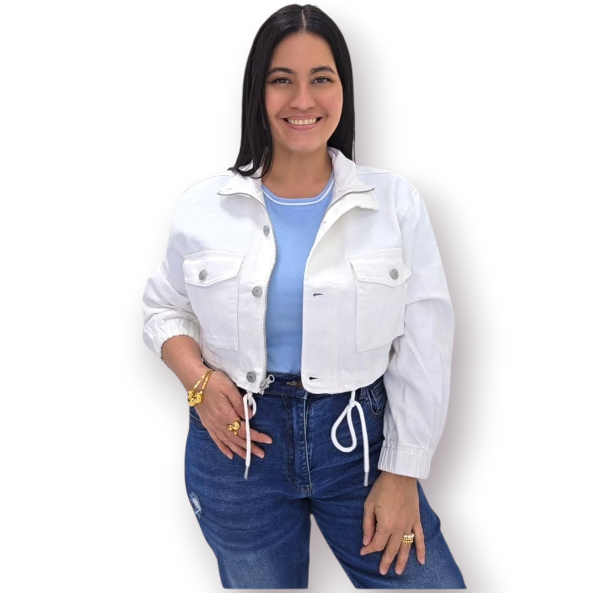 White Crop top Jacket