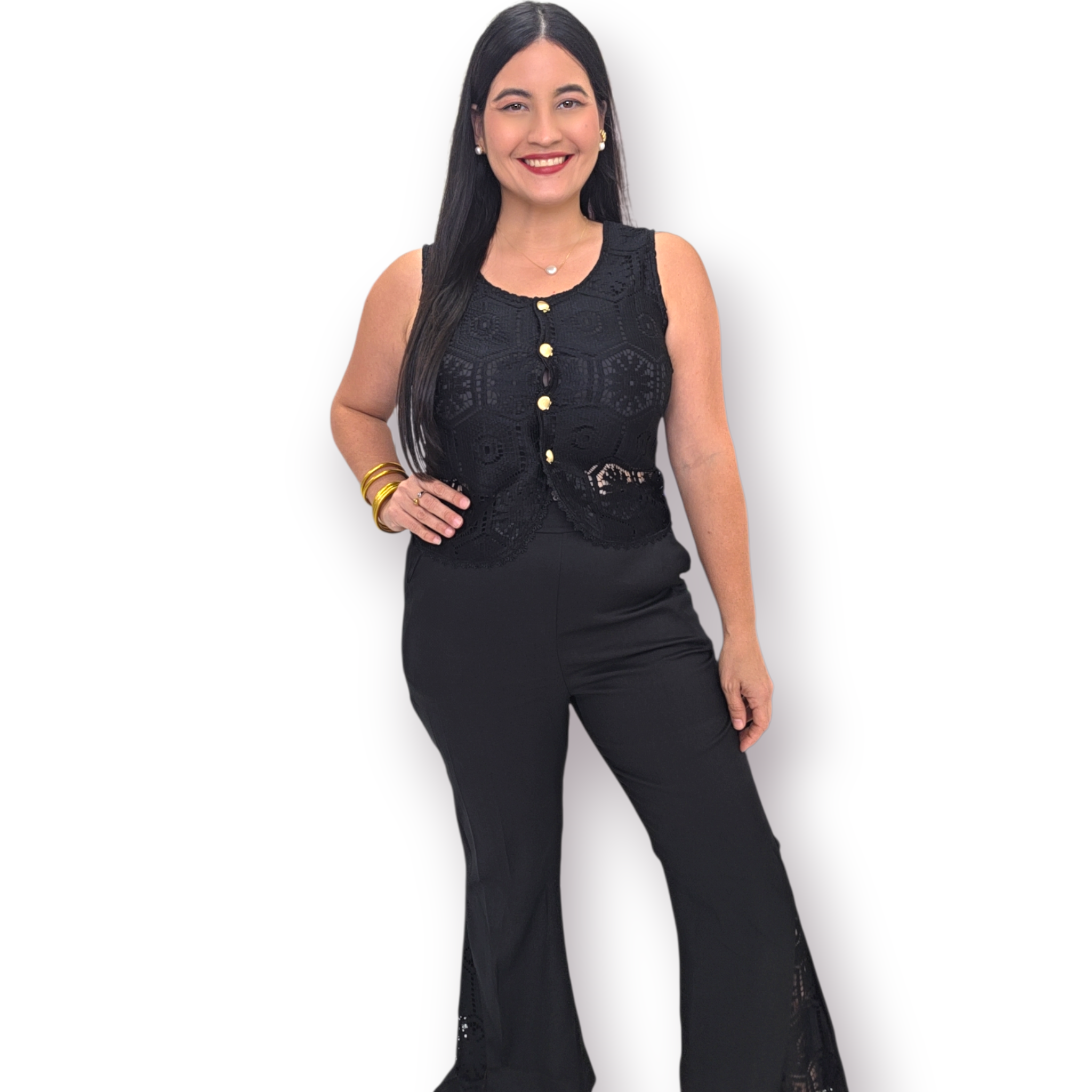 Black crochet set