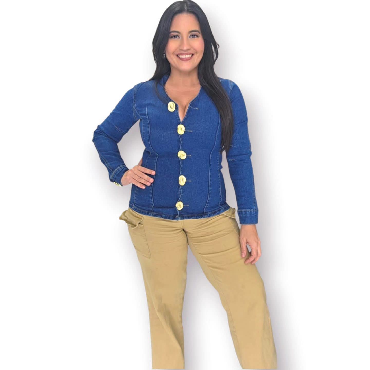 Jeans Button Top
