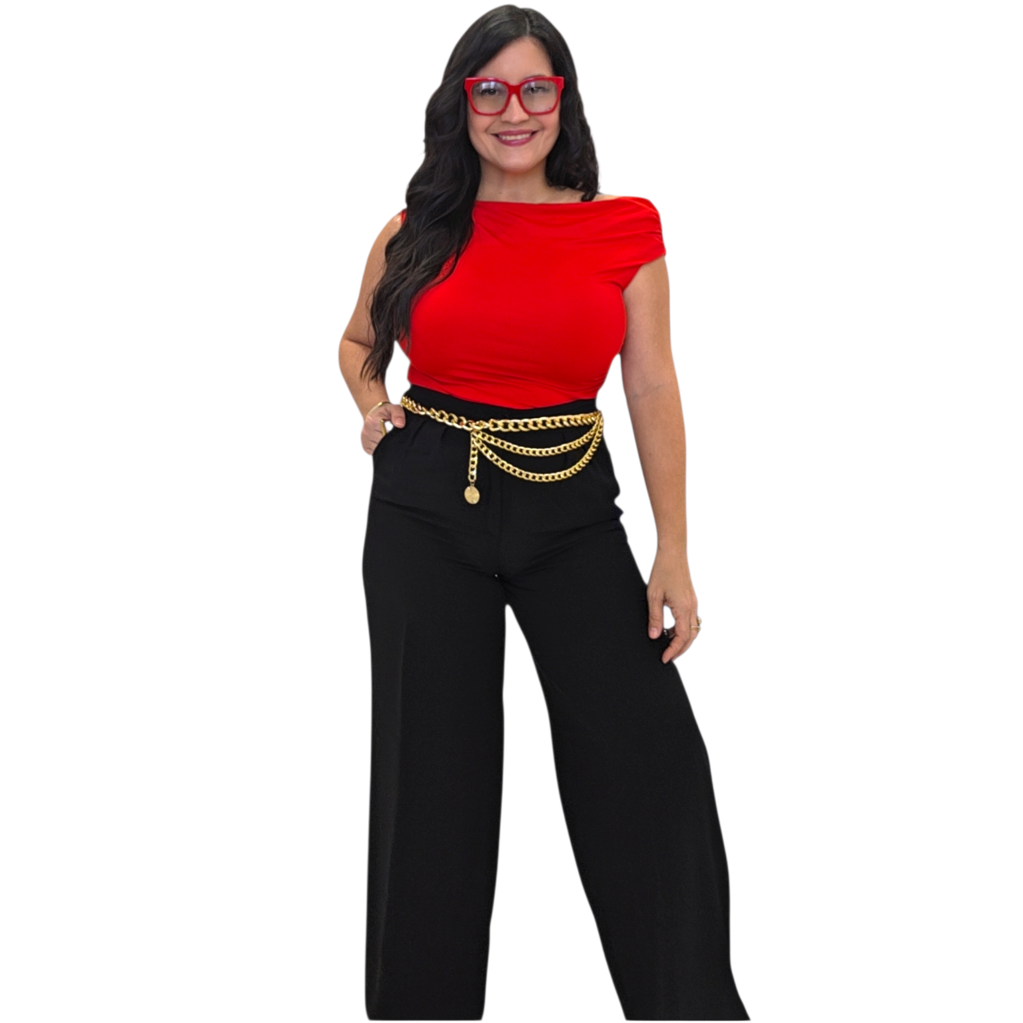 Red top With gold detail