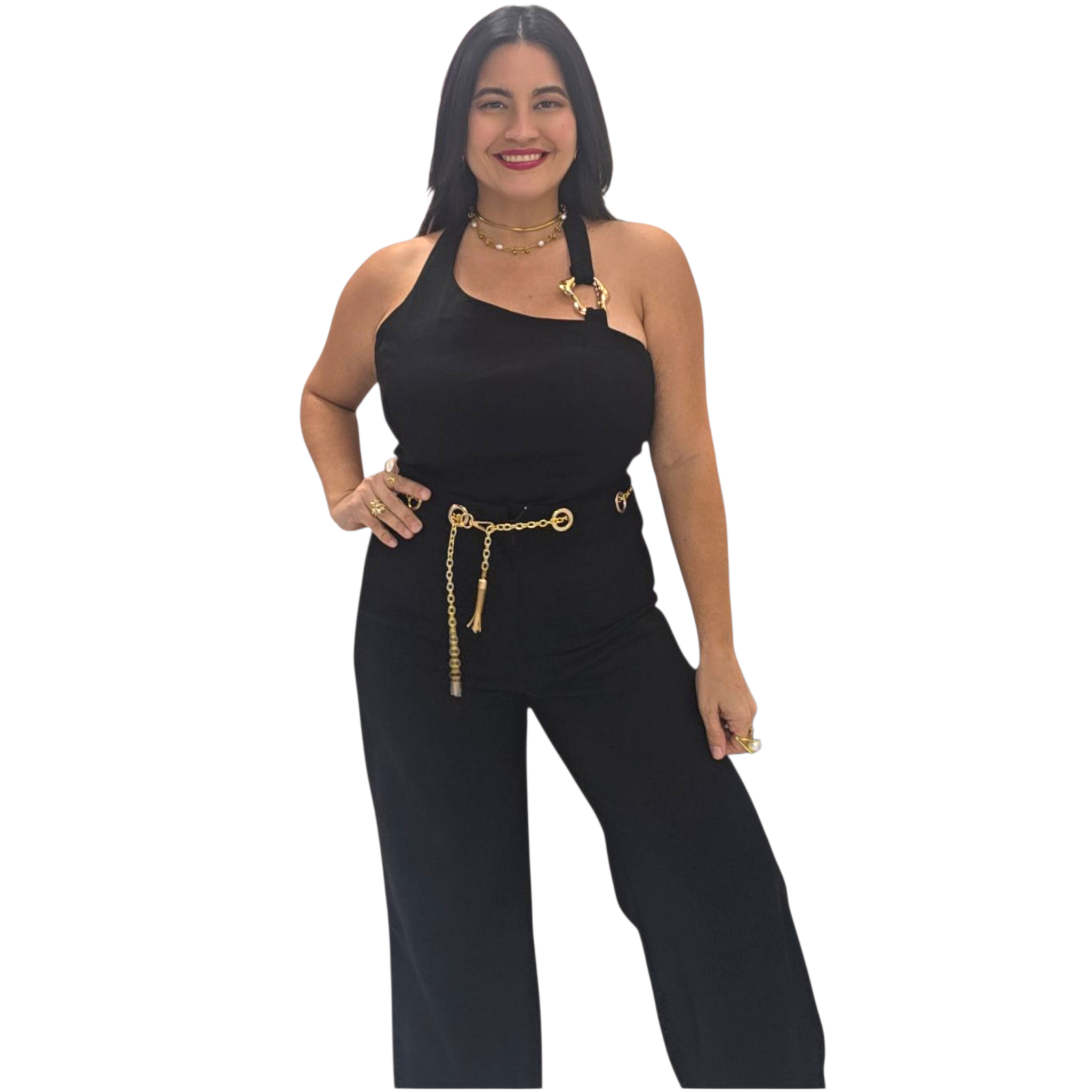 Black pants with belt